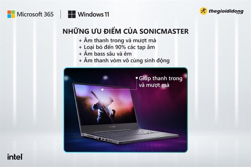 Laptop Asus VivoBook X515ea i3 trang bị công nghệ âm thanh SonicMaster dành cho học sinh, sinh viên