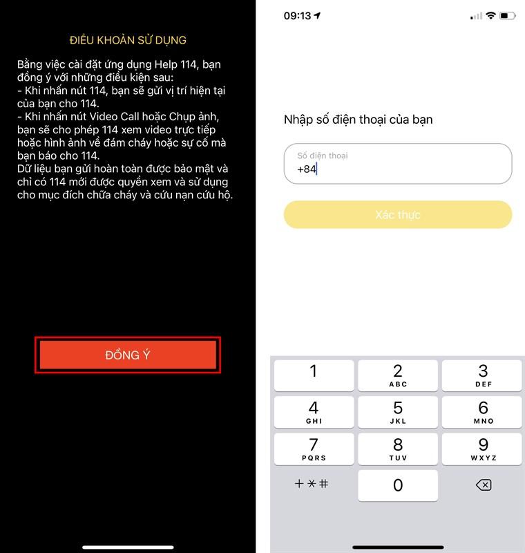 Xác thực số điện thoại trên ứng dụng Help 114