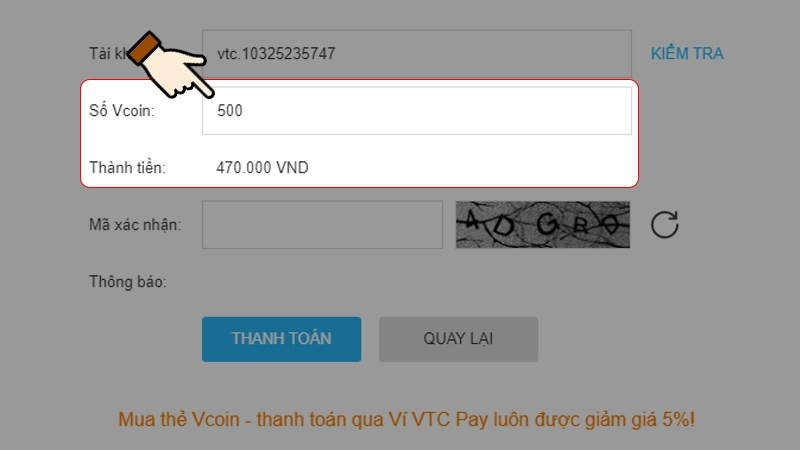 Hướng Dẫn Nạp Vcoin Nhanh Chóng, Đơn Giản Cho Game Thủ