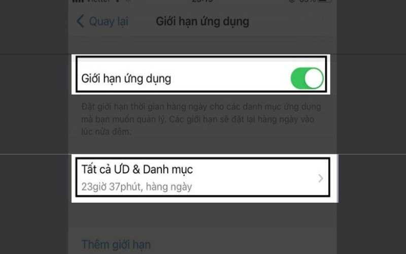 Alt: Cài đặt Thời Gian Sử Dụng trên iPhone