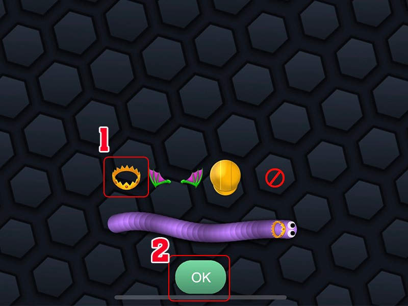 alt: Chọn quà tặng sau khi nhập code Slither.io