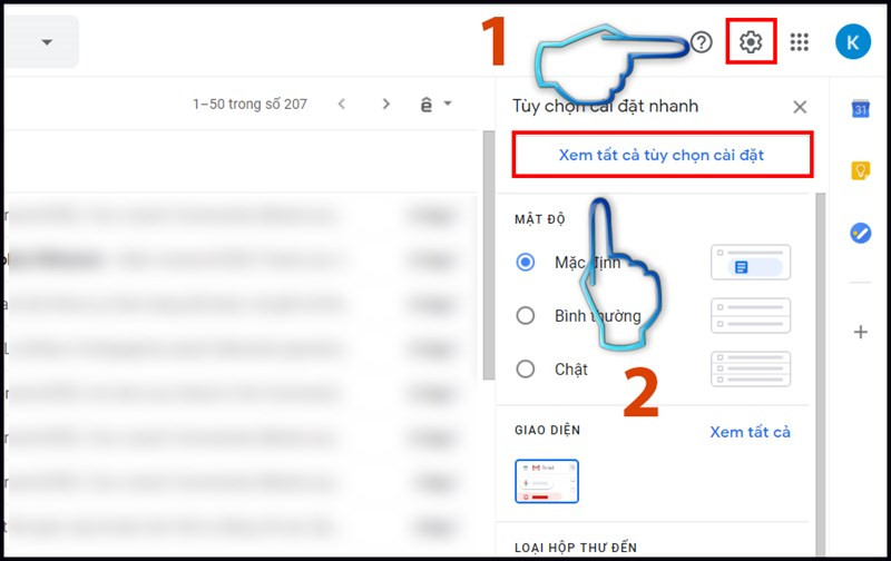 alt: Giao diện cài đặt Gmail trên máy tính