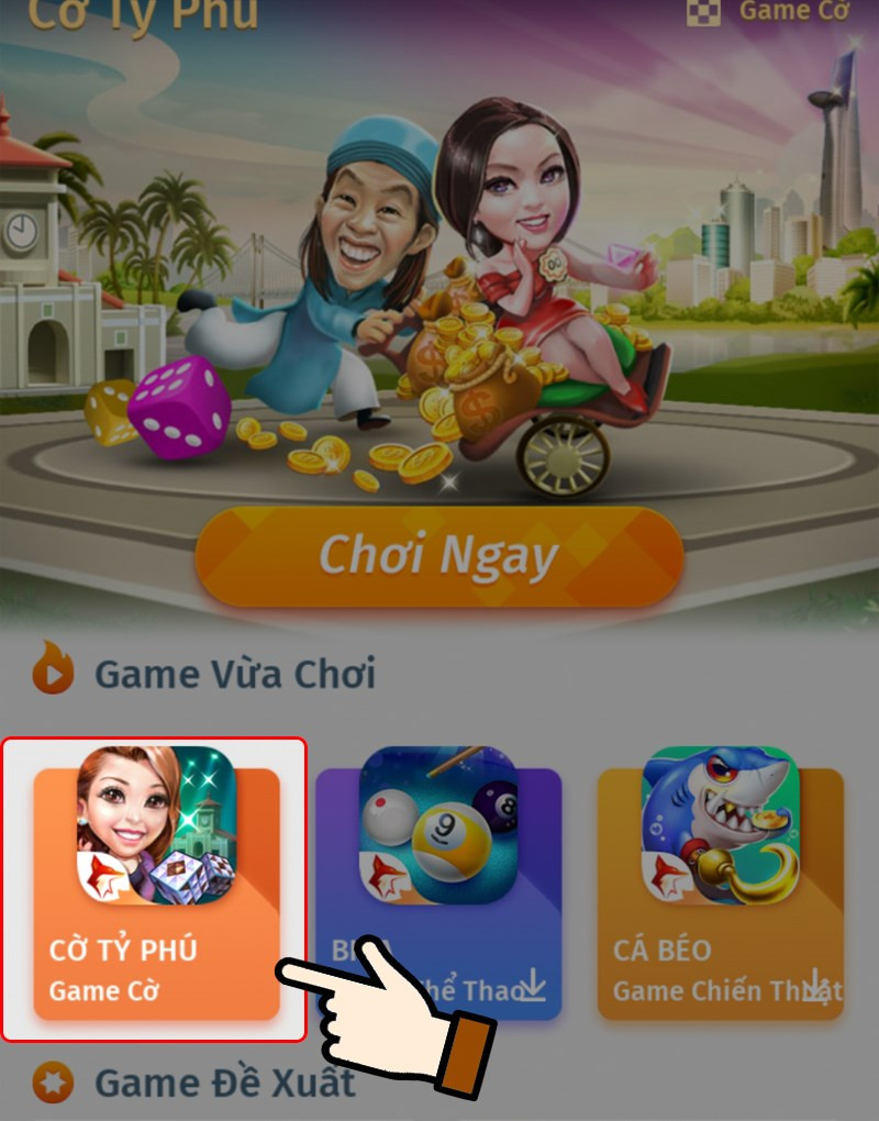 alt: Giao diện game Cờ Tỷ Phú ZingPlay