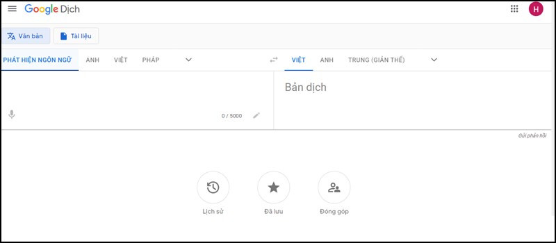 alt: Giao diện thân thiện của Google Translate