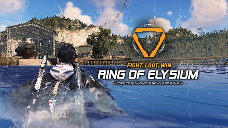 alt: Hình ảnh gameplay Ring of Elysium với bối cảnh thiên nhiên rộng lớn và người chơi sử dụng vũ khí, phương tiện di chuyển để sinh tồn