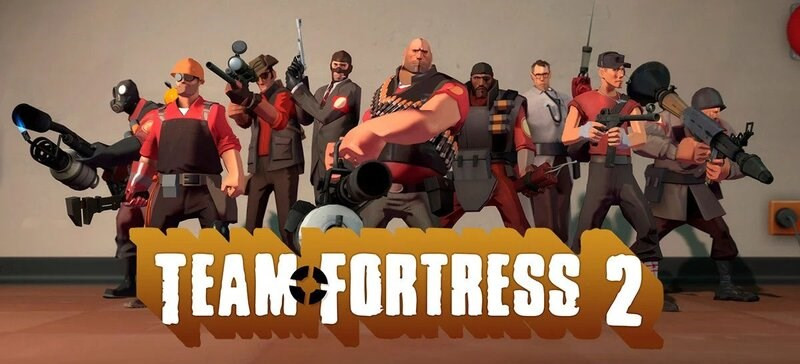 alt: Hình ảnh gameplay Team Fortress 2 với các nhân vật có tạo hình độc đáo và màu sắc rực rỡ