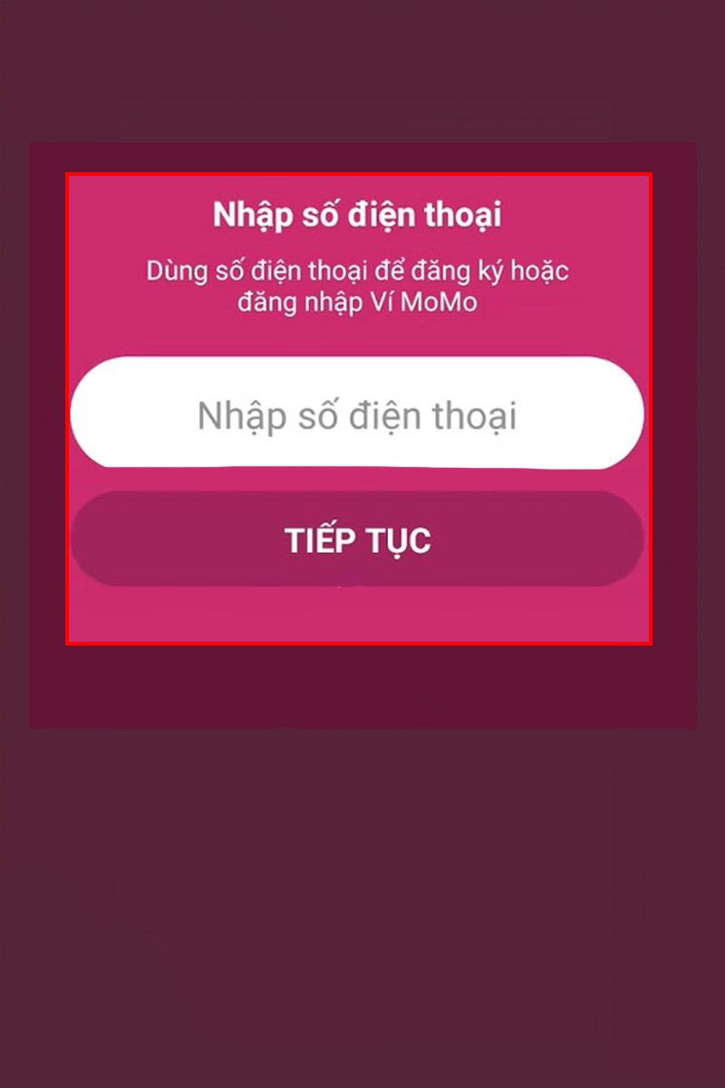 alt: Nhập số điện thoại đăng ký Momo