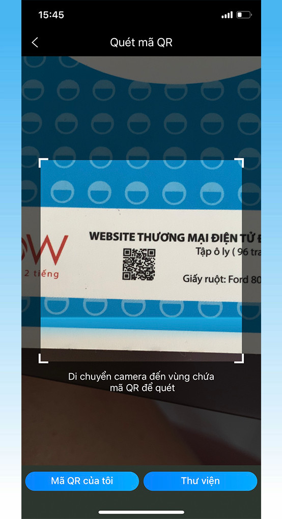 Alt: Quét mã QR bằng camera trên Zalo