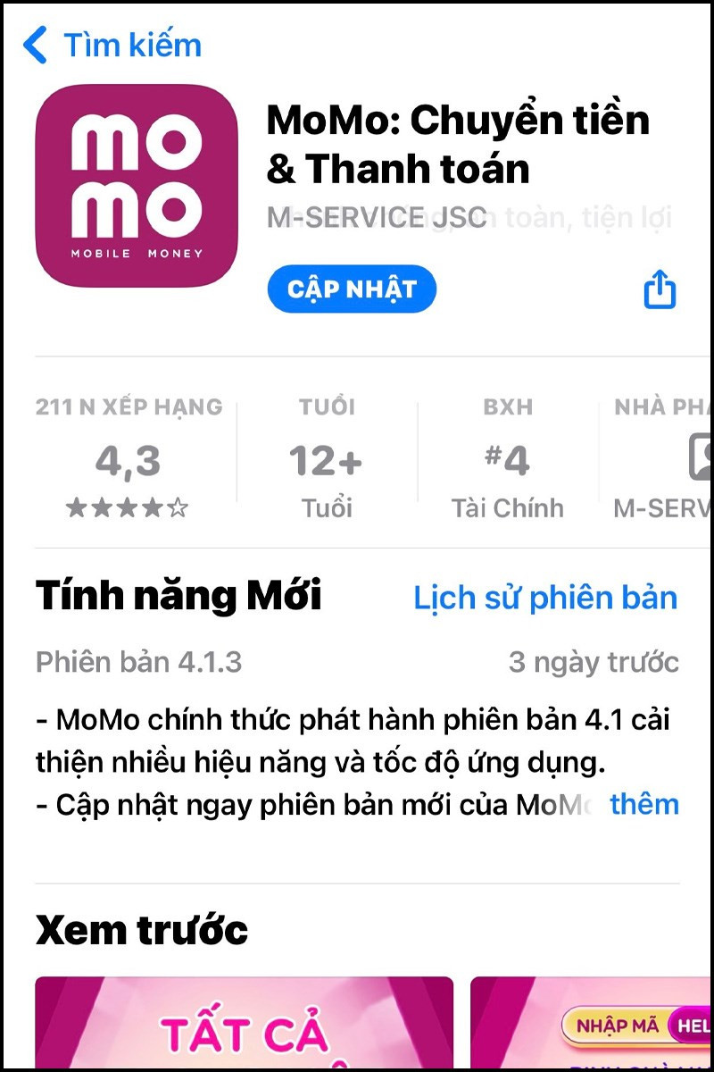 alt: Tải ứng dụng Momo trên điện thoại