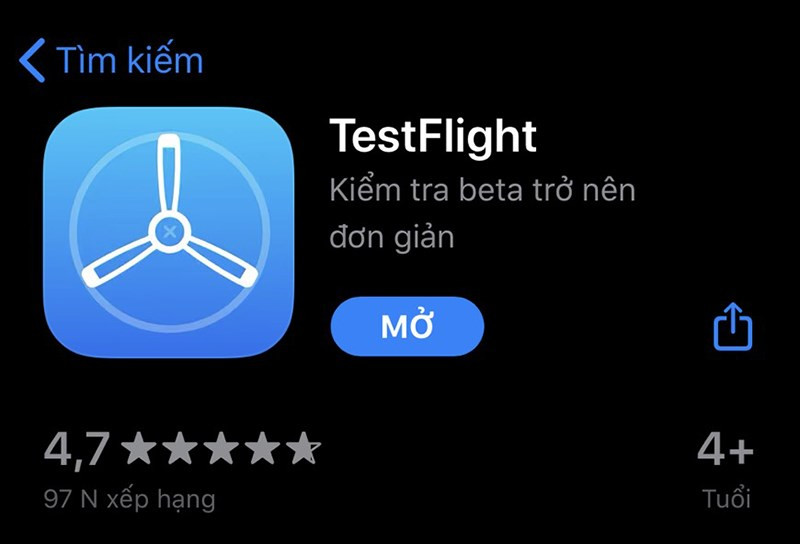 alt text: Cài đặt TestFlight