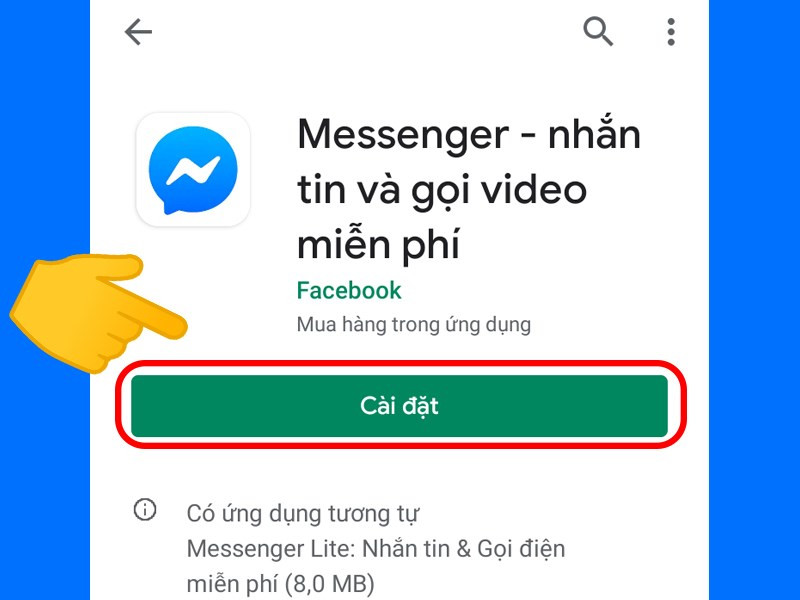 alt text: Cài đặt ứng dụng Messenger trên điện thoại