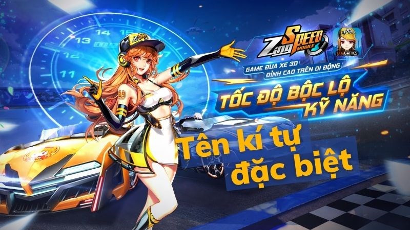 alt text: Giao diện game ZingSpeed Mobile với hình ảnh xe đua và đường đua