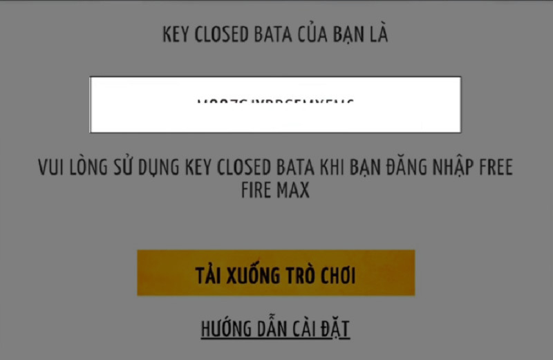 alt text: Key Closed Beta Free Fire Max iOS