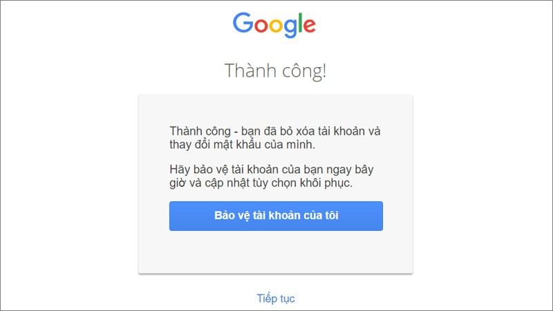 alt text: Khôi phục tài khoản thành công