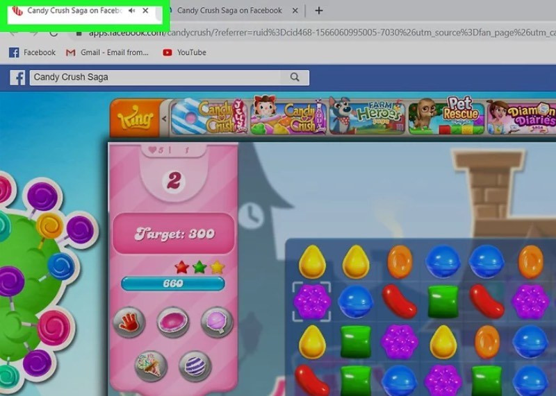 alt text: Mẹo chơi Candy Crush trên PC với nhiều mạng