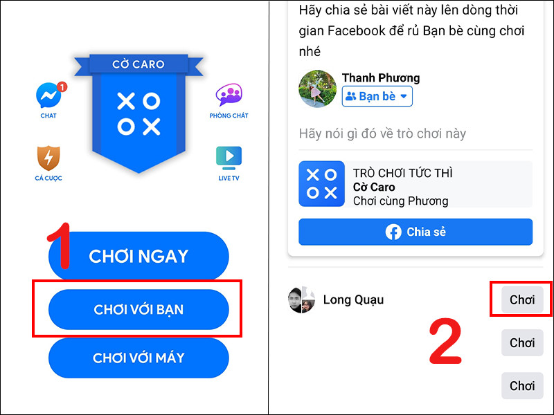 alt text: Mời bạn bè chơi game trên Facebook