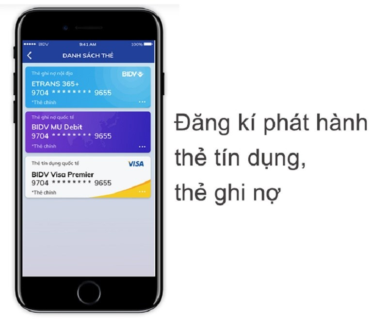 alt text: Quản lý thẻ trên BIDV Smart Banking