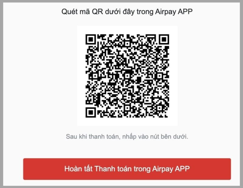 alt text: Quét mã QR Airpay