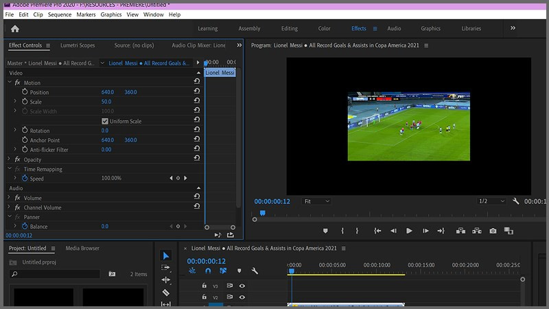 alt text: Thay đổi kích thước video trong Adobe Premiere