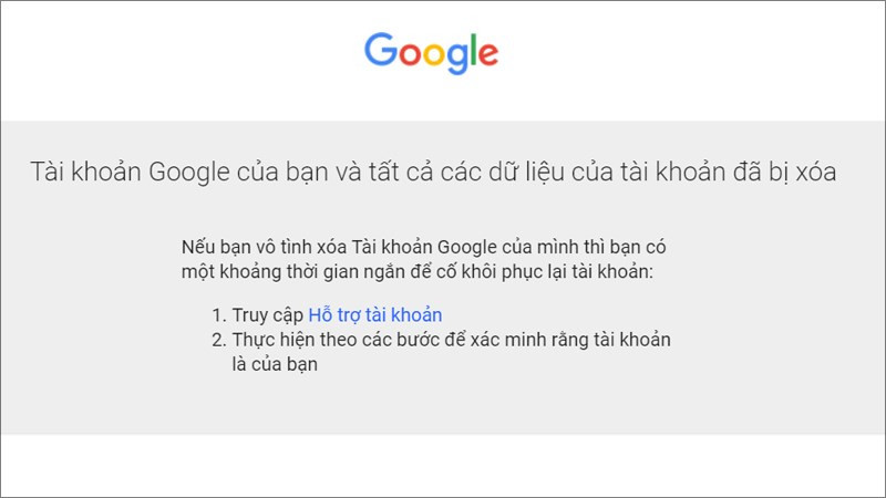 alt text: Xác nhận xóa tài khoản Google