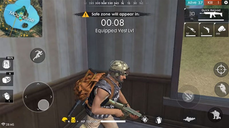 Alt: Trang bị mũ giáp level 3 trong Free Fire