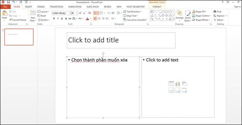 Alt: Xóa thành phần trong layout