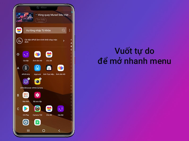 Tùy Biến Điện Thoại Cực Chất Với APUS Launcher: Nhỏ Gọn, Nhanh Chóng, Đa Dạng Chủ Đề