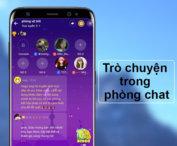 Bạn c&oacute; thể tr&ograve; chuyện v&agrave; giao lưu trong ph&ograve;ng chat tại ứng dụng Hago