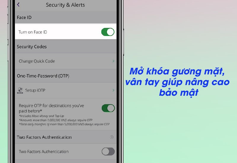 Bảo mật bằng vân tay và Face ID