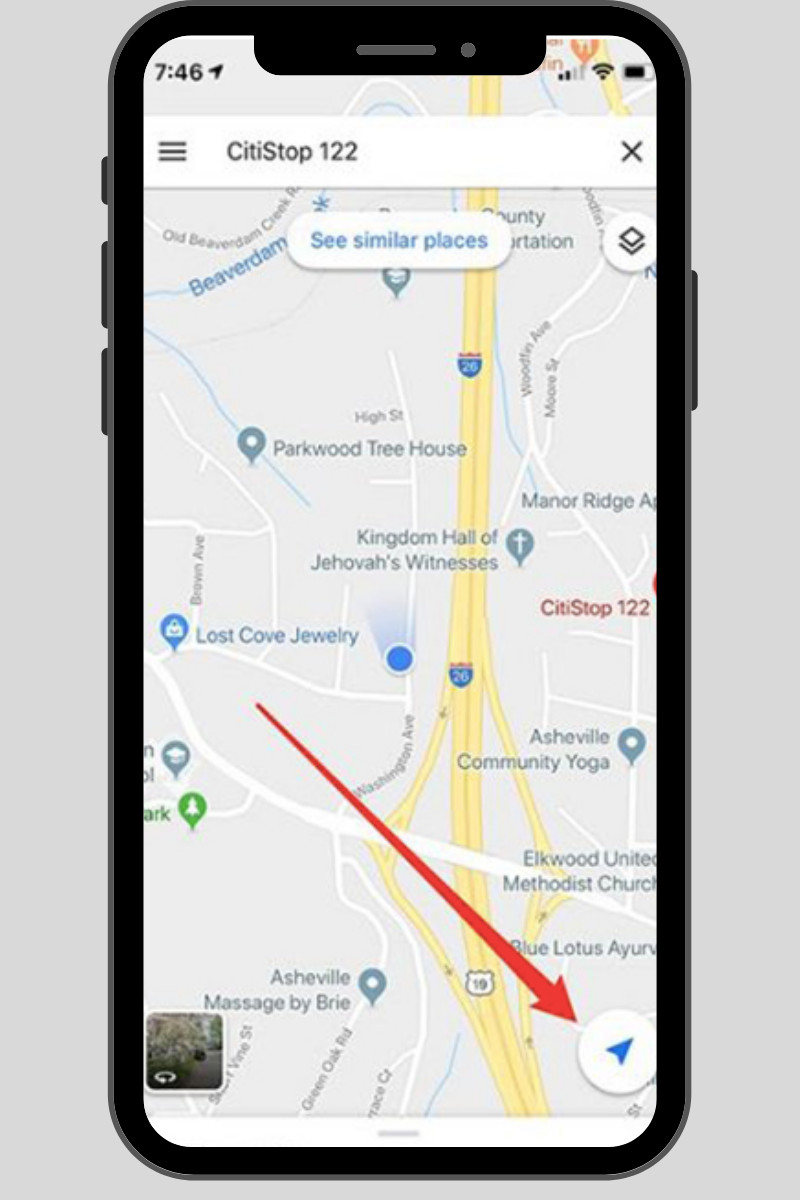 Biểu tượng vị trí hiện tại trên Google Maps