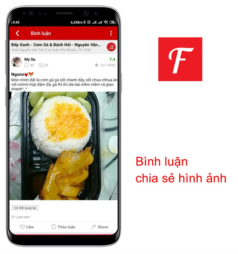 Bình luận, chia sẻ hình ảnh địa điểm ăn uống, du lịch