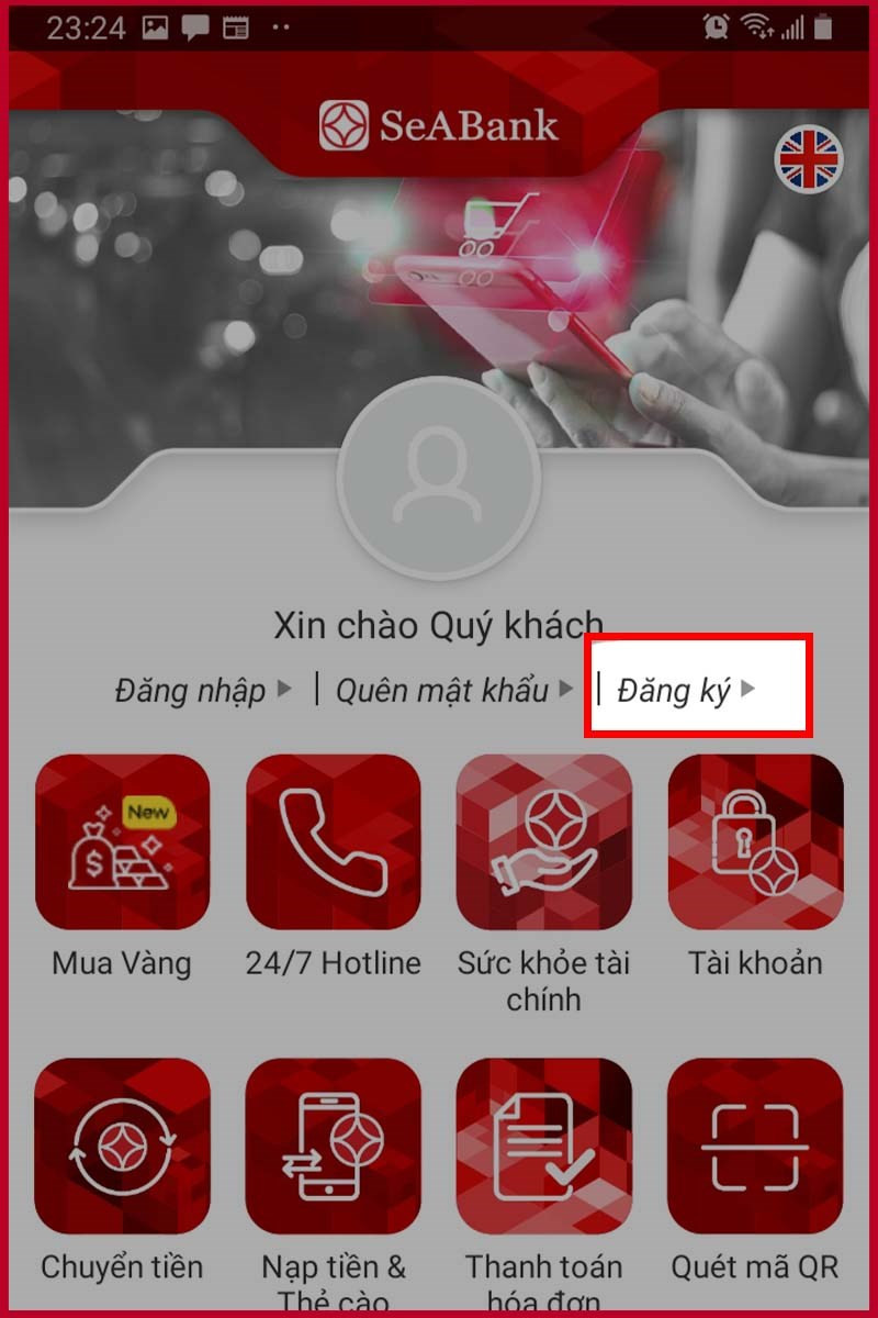 Bước 1: Chọn Đăng ký