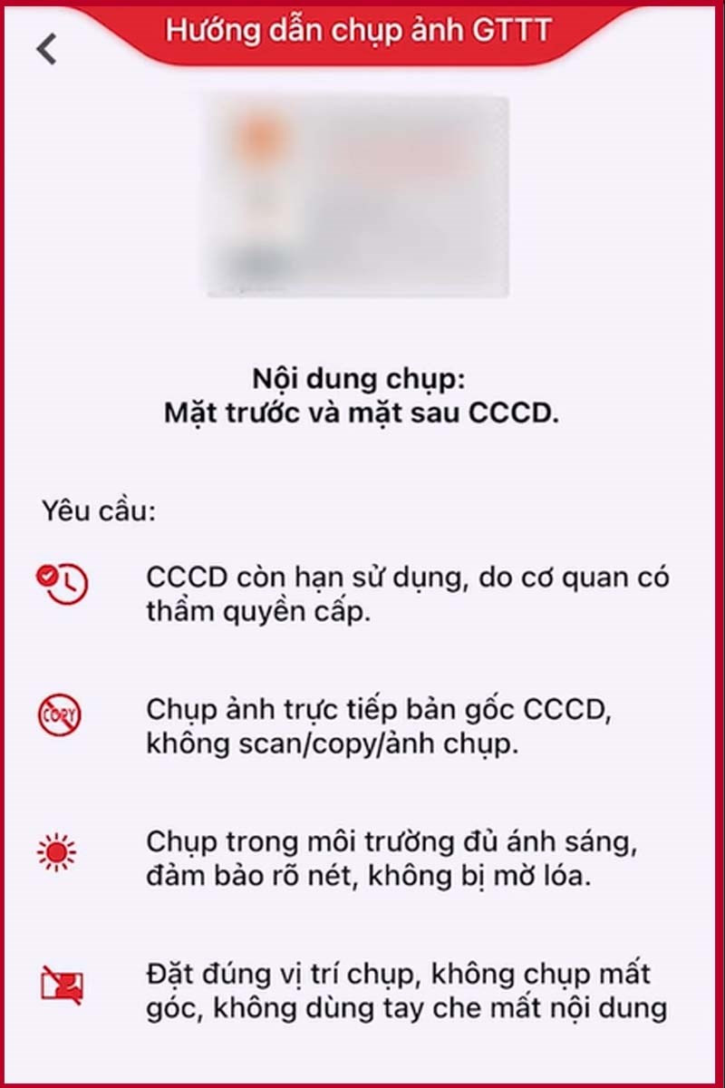 Bước 4: Chụp ảnh CMND/CCCD