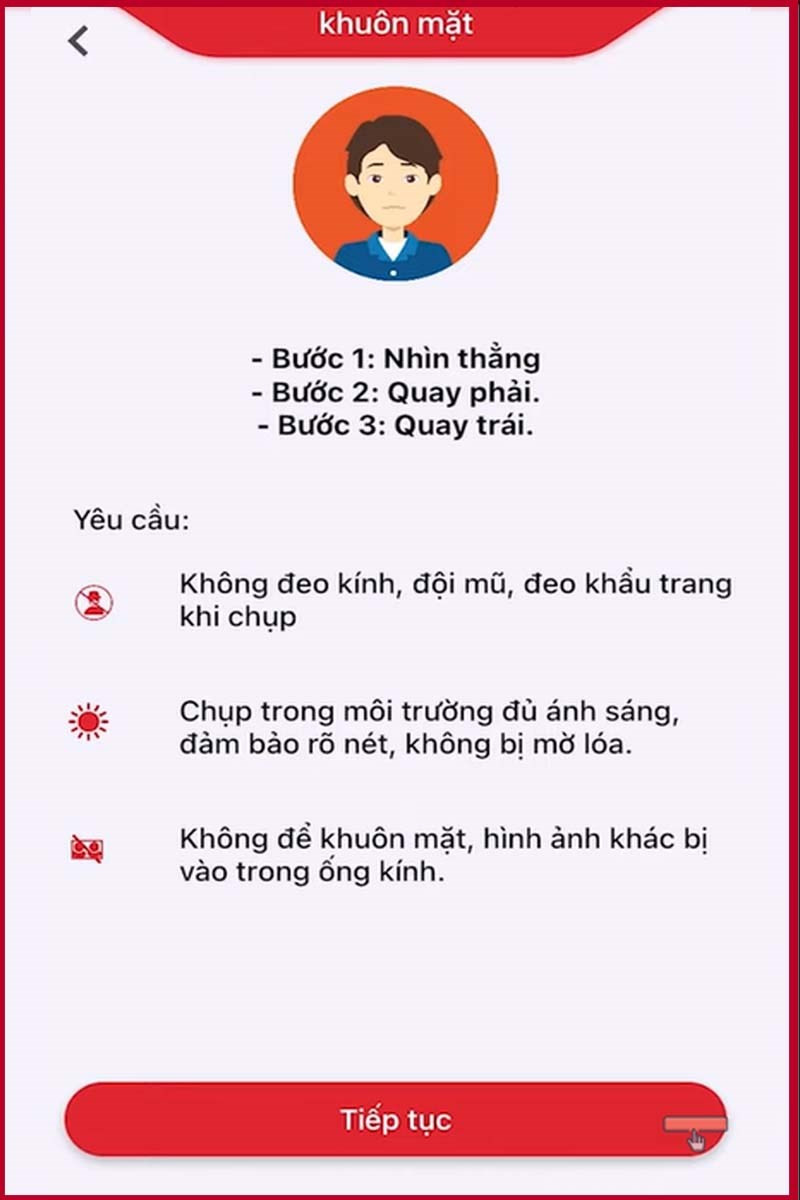 Bước 5: Xác thực khuôn mặt