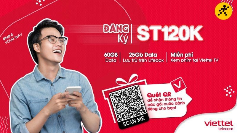 Cách đăng ký gói ST120K Viettel nhận đến 60GB data cực khủng