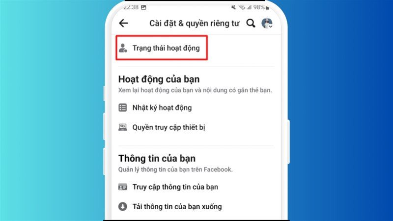 Cách treo nick Facebook trên hệ điều hành Android (bước 2)