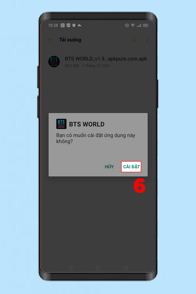 Cài đặt BTS World