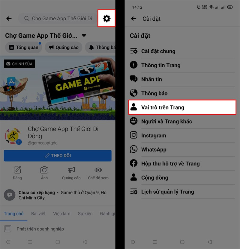 Cài đặt Fanpage trên điện thoại