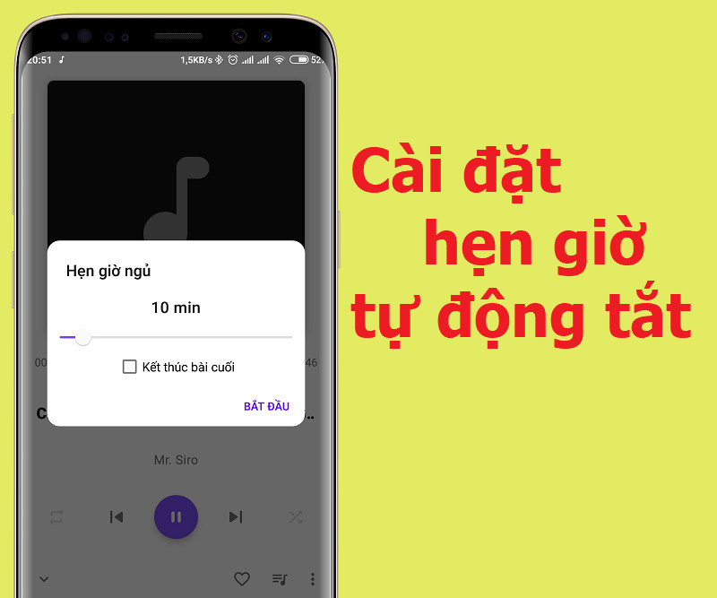 Cài đặt hẹn giờ tự động tắt