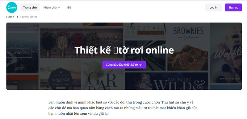 Canva: Thiết kế tờ rơi online