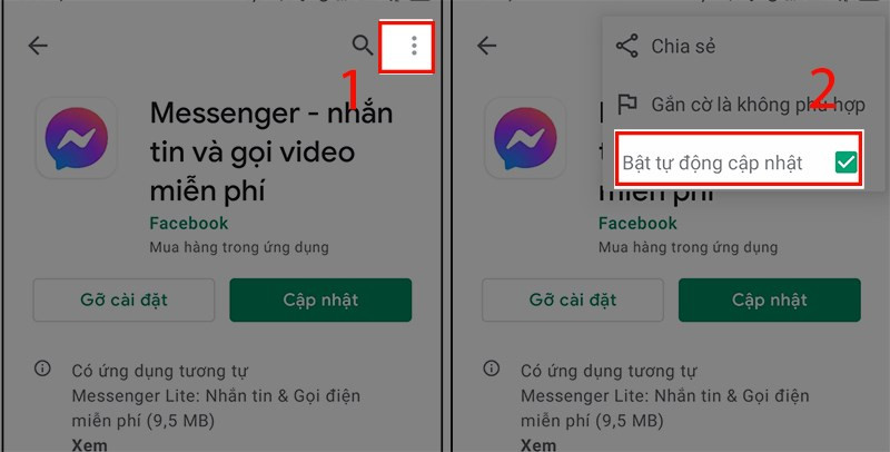 Cập nhật Messenger trên CH Play