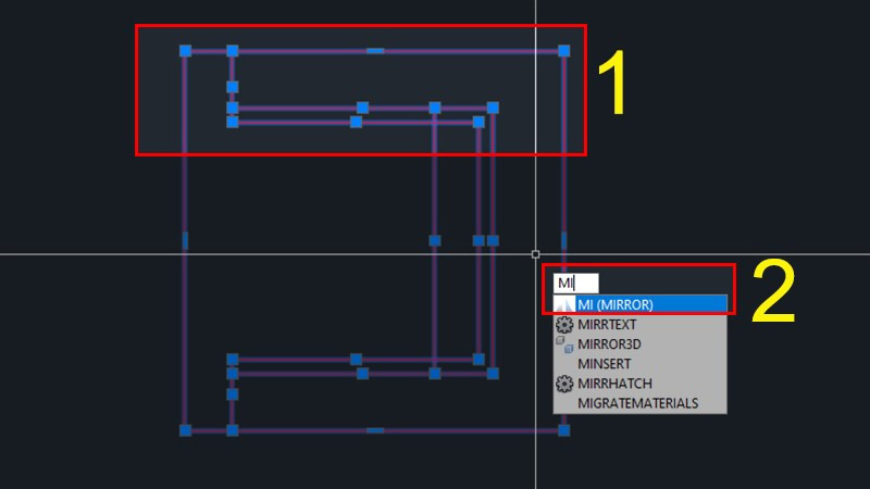 C&aacute;ch d&ugrave;ng lệnh đối xứng Mirror trong AutoCAD