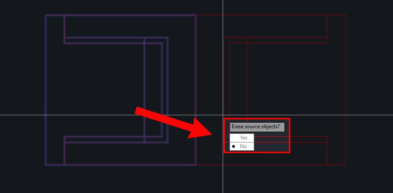 C&aacute;ch d&ugrave;ng lệnh đối xứng Mirror trong AutoCAD