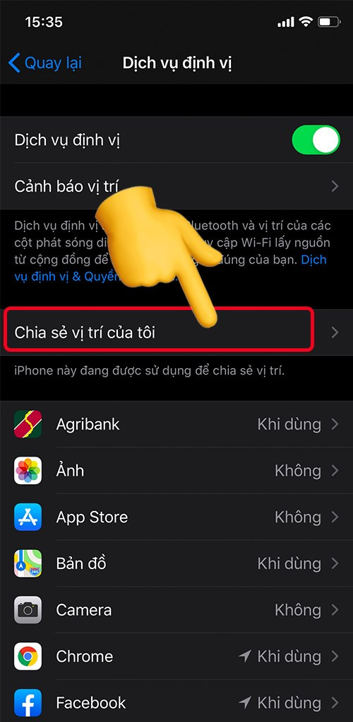 Chia sẻ vị trí của tôi