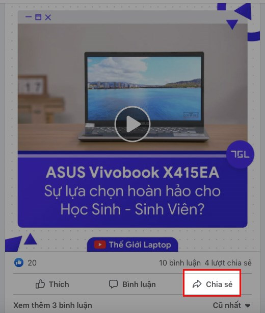 Chia sẻ video Facebook trên máy tính