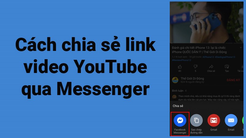 Chia sẻ video YouTube lên Messenger