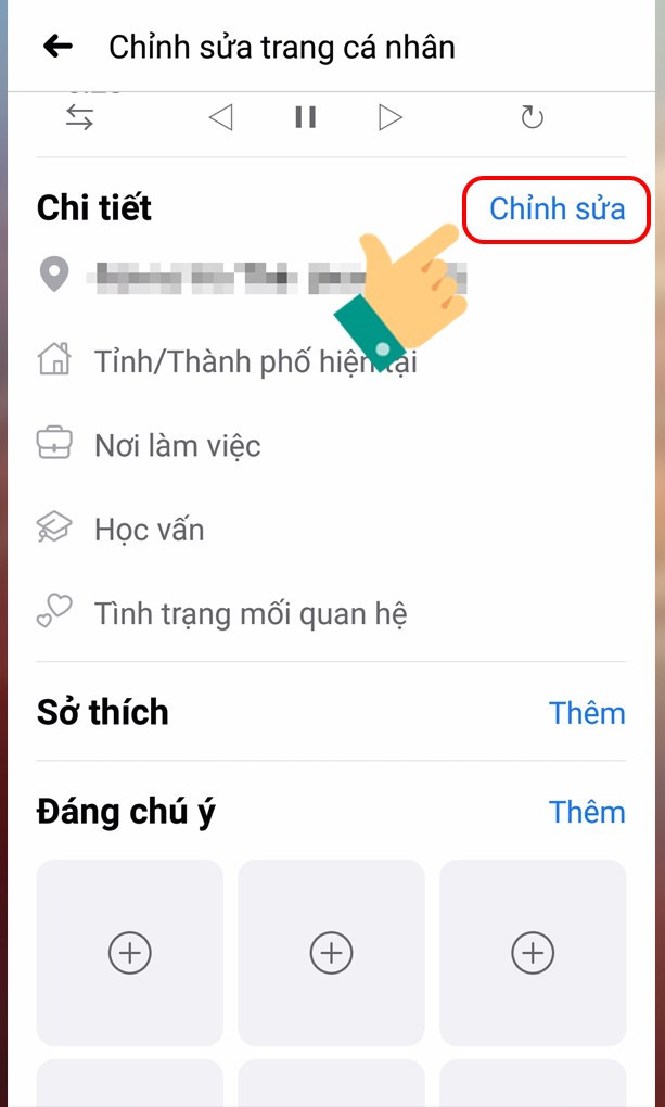 Chỉnh sửa chi tiết Facebook