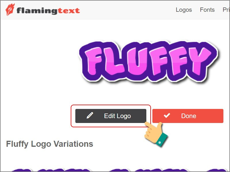 Chỉnh sửa logo trên Flamingtext