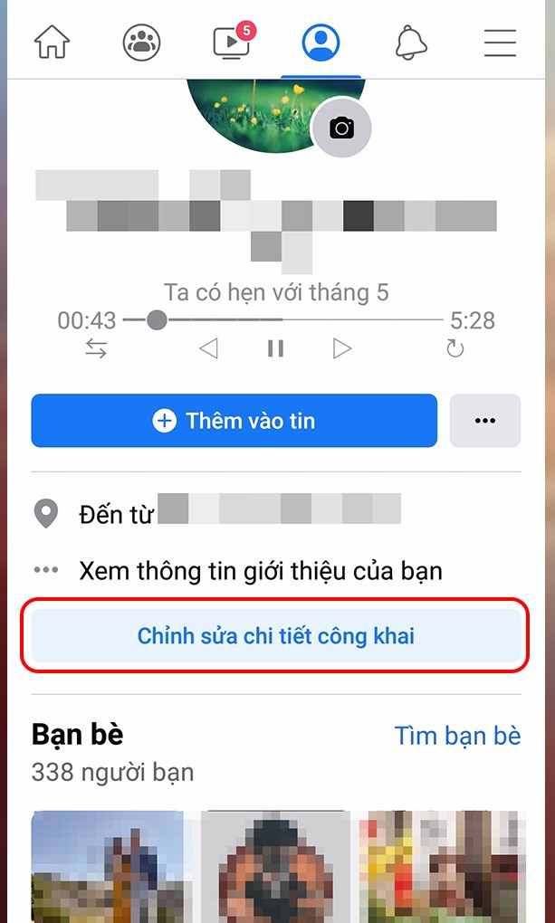 Chỉnh sửa thông tin công khai Facebook