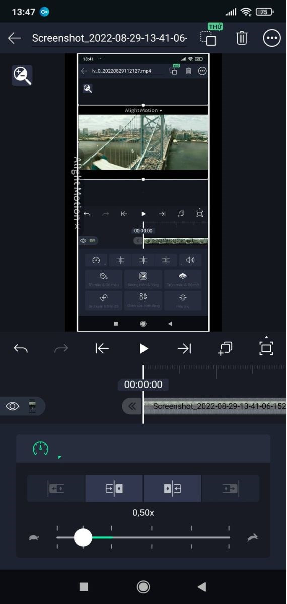 Chỉnh tốc độ video trên Alight Motion